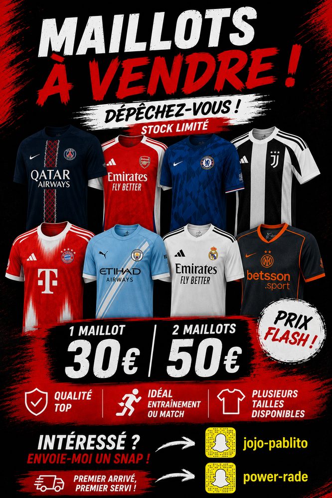 Flyer vente de maillots