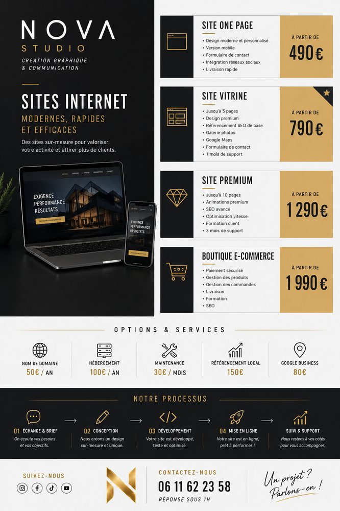 Maquette de site internet, version claire
